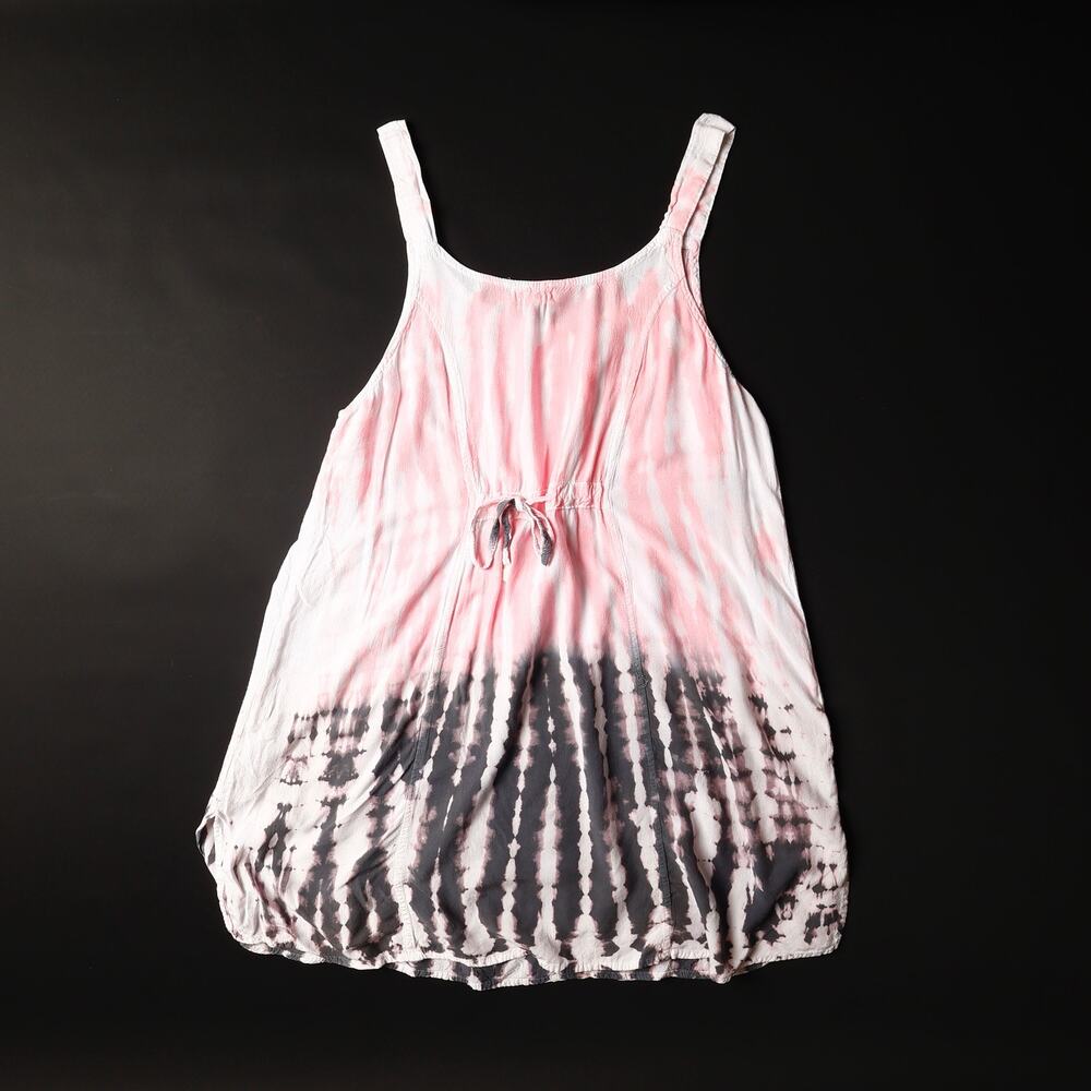 Daisy Island Womens M Pink Tie Dye Floral Embroidery Sleeveless Tunic Top - Picture 2 of 9